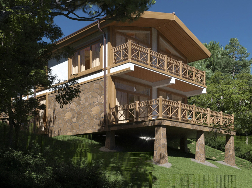 Дом в стиле Шале, в Сочи с видом на море