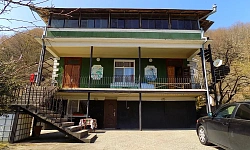 Двухэтажный дом на большом участке.