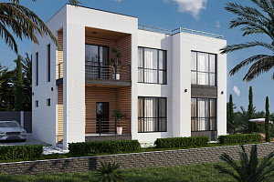 Стильная вилла в стиле модерн с прямым видом ...