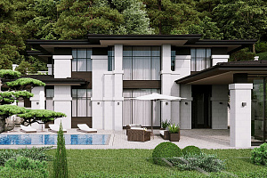 Большой коттедж в стиле Райта по дороге в Кра...