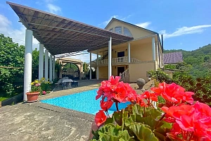 Дом, утопающий в зелени